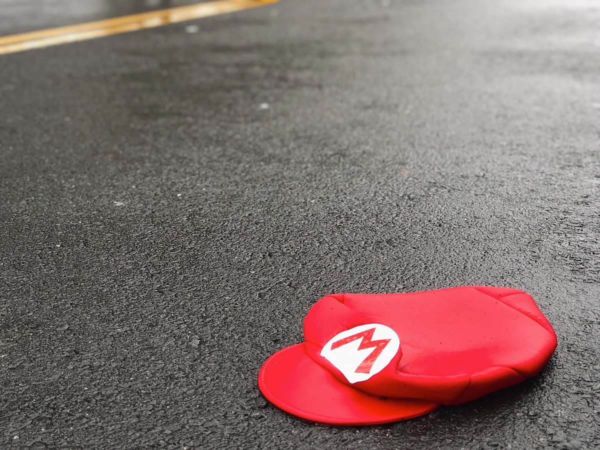united states Mario hat on ground hat